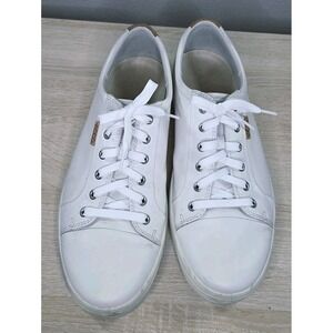 ECCO White Leather Lace-Up Comfort Sneaker Men's US 11-11.5 Casual